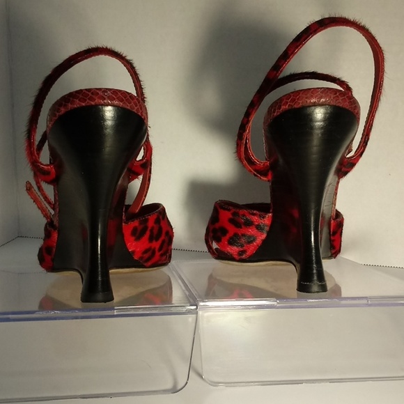 Laundry Red Leapord Wedge Heels - Picture 2 of 8